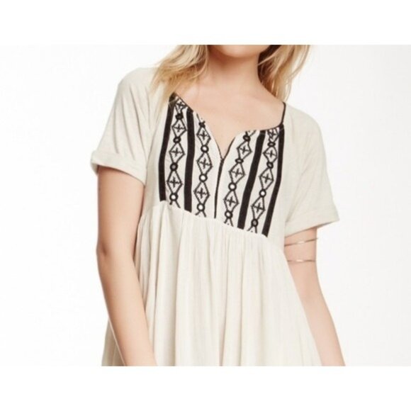 Free People LA Mamounia Babydoll Swing Dress Southwest Mirror Design Size L - Picture 1 of 9